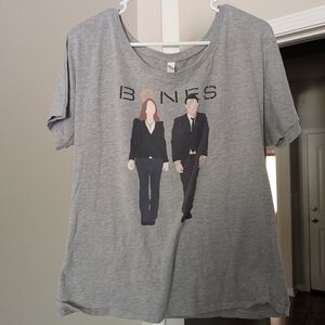 Bella+Canvas Gray 'Bones' Graphic Tee with Navy and Black Figures